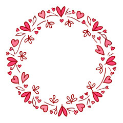 Obraz premium A delicate vector graphic of a heart-shaped wreath with flowers and leaves on a white background