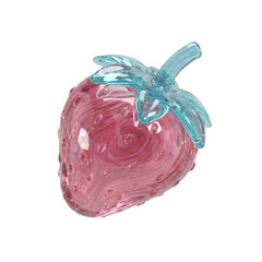 3D Sticker Set with Strawberry Illustrations, Cute Kawaii Fruit & Girly Accessory &ndash; Sweet Glossy Element for Valentine's Day