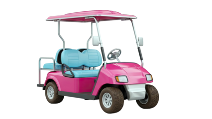 Pink and Blue Golf Cart
