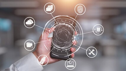 Data recovery icons show backup, data recovery process, and secure restoration. Data recovery ensures system reliability, data recovery protection, and information access. Gist