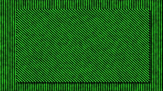 Abstract green and black diagonal stripes rectangle on vertical lines background