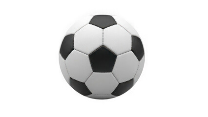Classic Black and White Soccer Ball Isolated on Transparent Background &ndash; Realistic 3D Football Sport Equipment Render