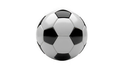 Fototapeta premium Classic Black and White Soccer Ball Isolated on Transparent Background – Realistic 3D Football Sport Equipment Render