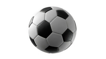 Fototapeta premium Classic Black and White Soccer Ball Isolated on Transparent Background – Realistic 3D Football Sport Equipment Render