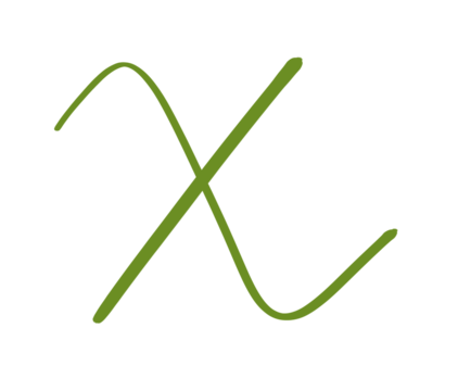 Hand drawn letter X, olive green brush doodle alphabet isolated on transparent background - Powered by Adobe