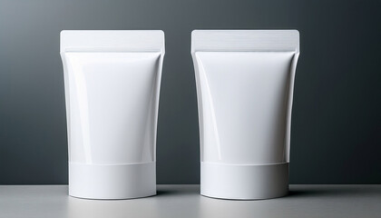 Two Blank White Package Mockups For Product Presentation On A Clean Background