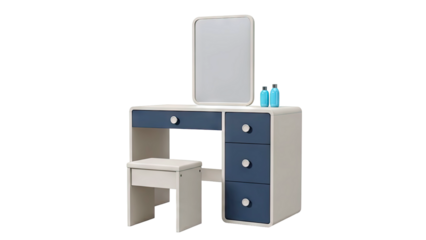 Modern Vanity Table with Stool and Mirror
