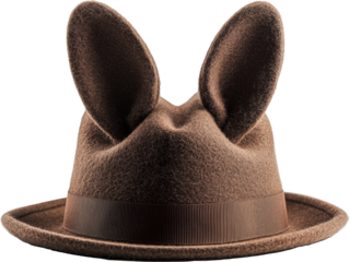 brown rabbit with hat