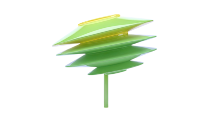 Abstract Green and Yellow Sculpture