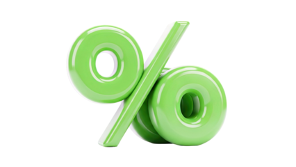 Glossy Green Percentage Symbol