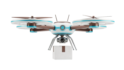 Delivery Drone Carrying a Package