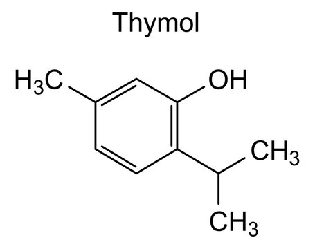 Thymol, chemical structure of thymol, drug substance