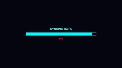 Progress bar animation demonstrates data syncing process during waiting periods in modern design - Powered by Adobe