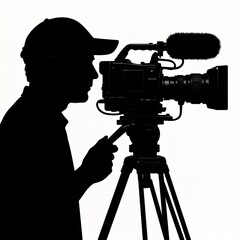 silhouette of a cameraman