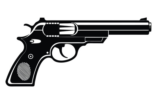Military Grade Handgun Silhouette Icon for Defense and Combat
