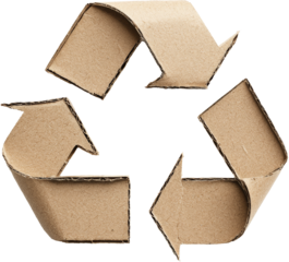 cardboard box with recycle symbol