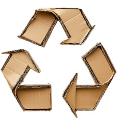 cardboard box with recycle symbol