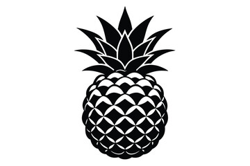 Obraz premium Exotic Pineapple Silhouette Illustration for Summer and Healthy Food Concepts
