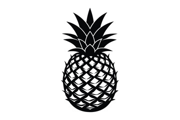 Obraz premium Minimalist Pineapple Silhouette Vector Graphic Isolated on Plain White Background