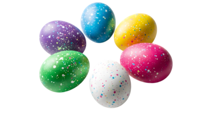 Easter eggs for easter sunday celebration isolated on transparent background