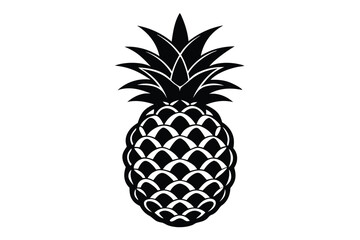 Obraz premium Hand-drawn Style Pineapple Silhouette Graphic in Black and White