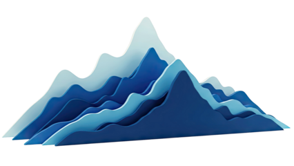 Abstract Layered Blue Mountain Peaks