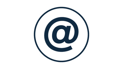 Email symbol in minimalist design with dark blue color on white background for digital communication