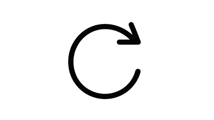 Obraz premium Circular Arrow Icon in Simple Design with Black Color on White Background for Refresh Symbol