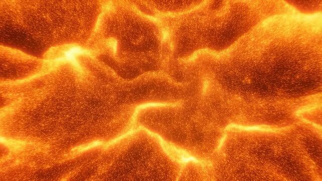 Dynamic lava flowing across fiery surface with molten patterns