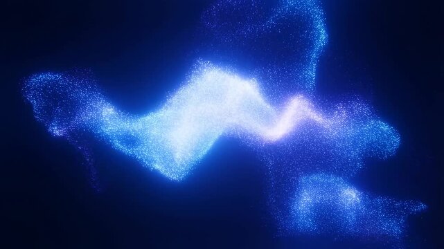 Dynamic blue light waves emerge and transform in vivid digital motion sequence