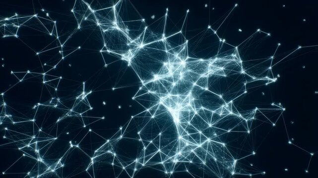 Dynamic network connection patterns with glowing abstract lines and nodes
