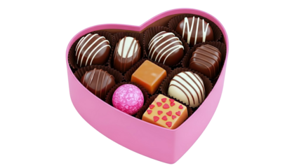 Heart-shaped box of assorted chocolates