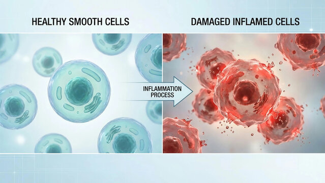 Cellular Inflammation Process and Damaged Inflamed Cells