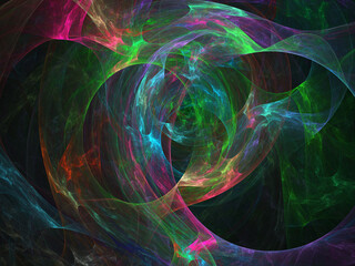 Fractal colored abstract on black background