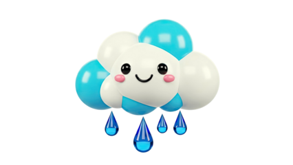 Cute Cartoon Cloud Raining