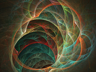 Fractal colored abstract on black background