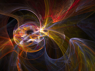 Fractal colored abstract on black background