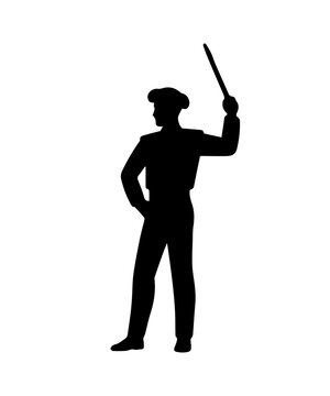 Bullfighter silhouette performing bullfighting actions