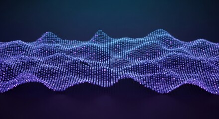 Stunning purple wave pattern with sparkling dots on dark background