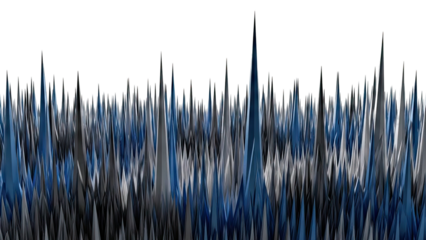 Abstract geometric landscape of sharp blue and gray spikes