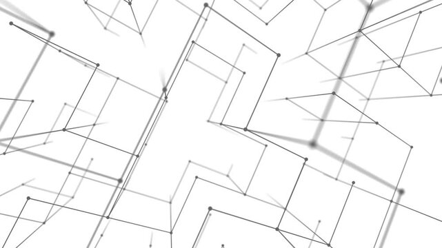 Looping Minimal Architecture Draft with Connecting Dimensional Cubes Background Animation