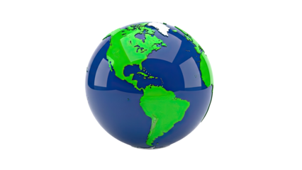 3D Earth Globe with Americas Visible