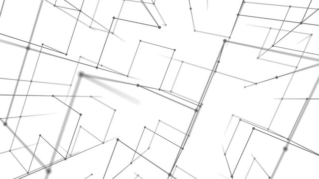 Looping Abstract Architectural Cubes Sketch with 3D Wireframe Geometry Background Animation