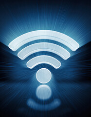 Cloud formations with a wifi symbol in a digital space during a clear day capturing the essence of connectivity and technology