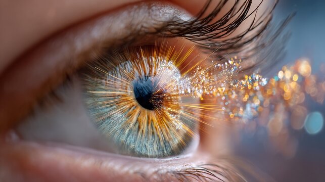 Emdr therapy trauma a close up of a human eye but the iris is a blur of rapid motion lights processing memory Eye Movement Desensitization and Reprocessing concept medical artistic style sharp focus