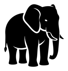 Fototapeta premium Chinese New Year Elephant animal black silhouette side view