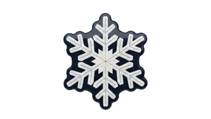 Embroidered Snowflake Emblem on Dark Background