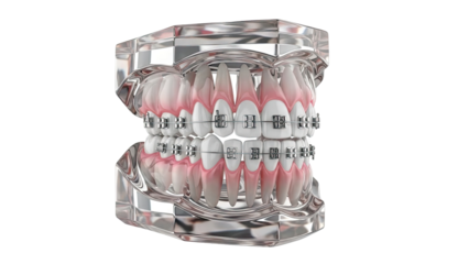 Dental Braces on Clear Jaw Model