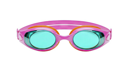 Pink and Orange Swim Goggles with Teal Lenses