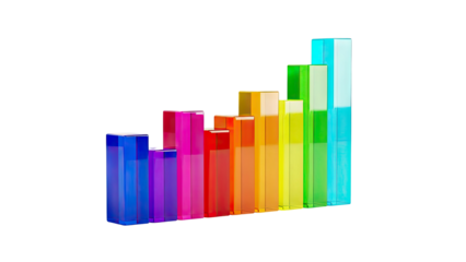 Rainbow Colored Acrylic Bar Graph